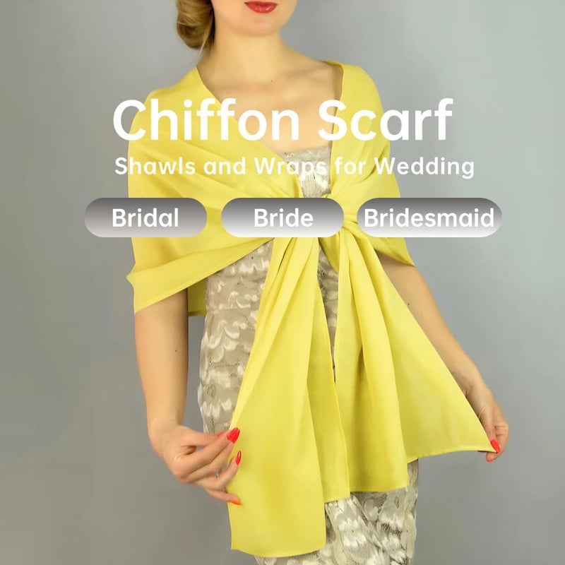 Harewom Chiffon Hijab for Women Sheer Shawl and Wraps for Wedding Bridal Scarves Summer Lightweight Sun-proof Scarf - Image 5